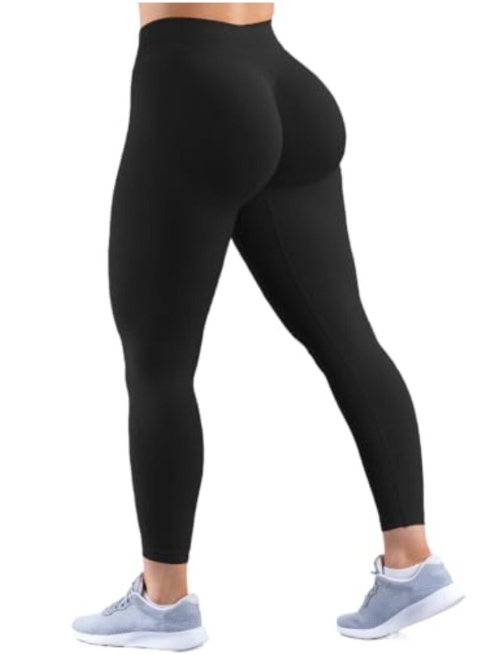 Seamless Workout Leggings with Hidden Butt Scrunch, Mid Waist, Tummy Control,